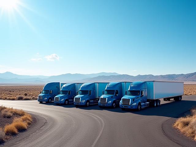 Mixed fleet of Hulstein Transportation trucks ready for regional dispatch